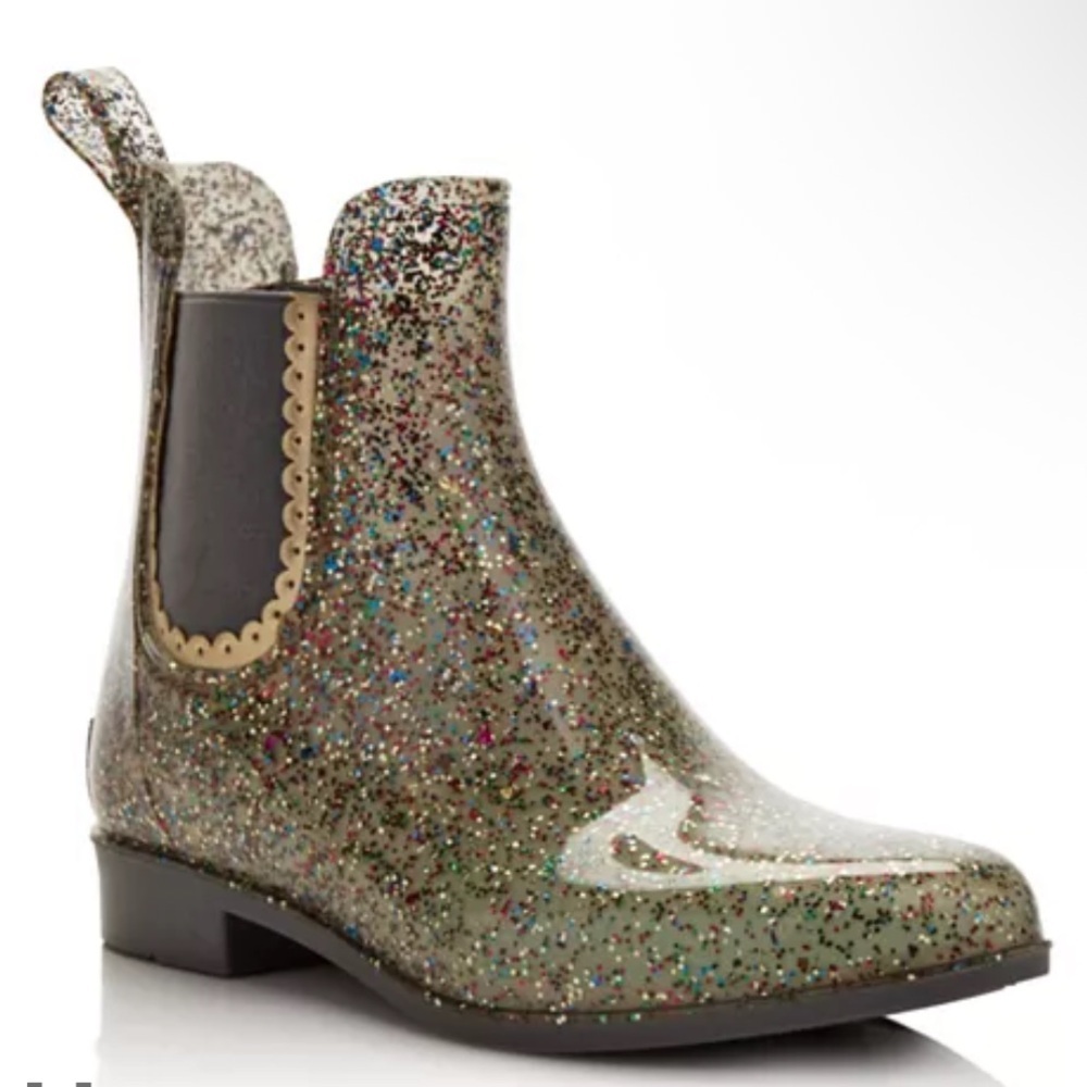 Jack Rogers Sallie Rain Boot Multi Glitter Print Size 8